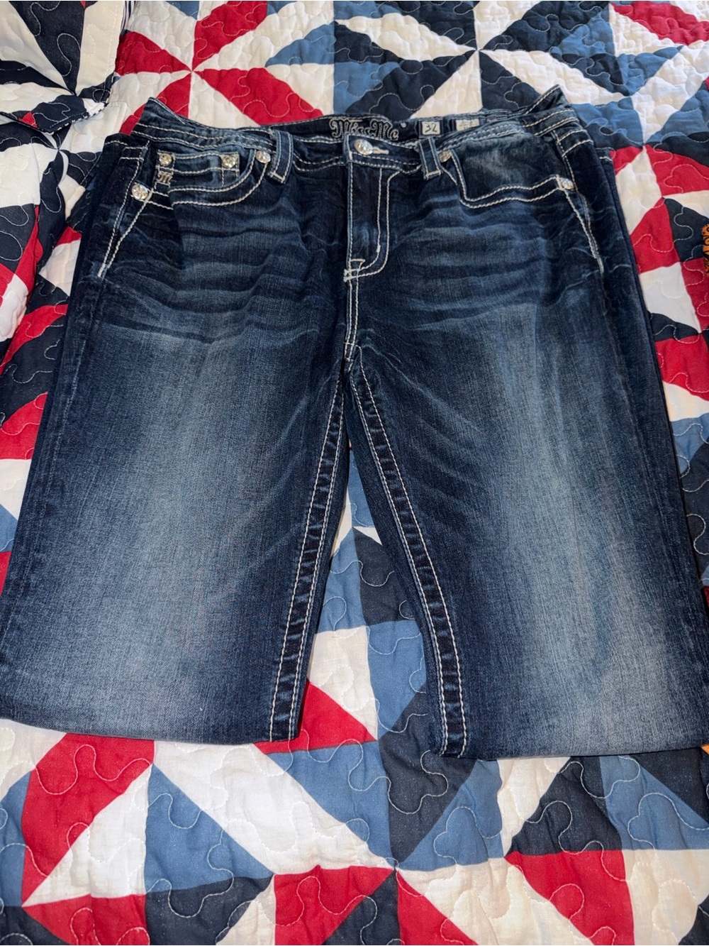 Miss Me Indigo Dark Wash Boyfriend Denim Jeans